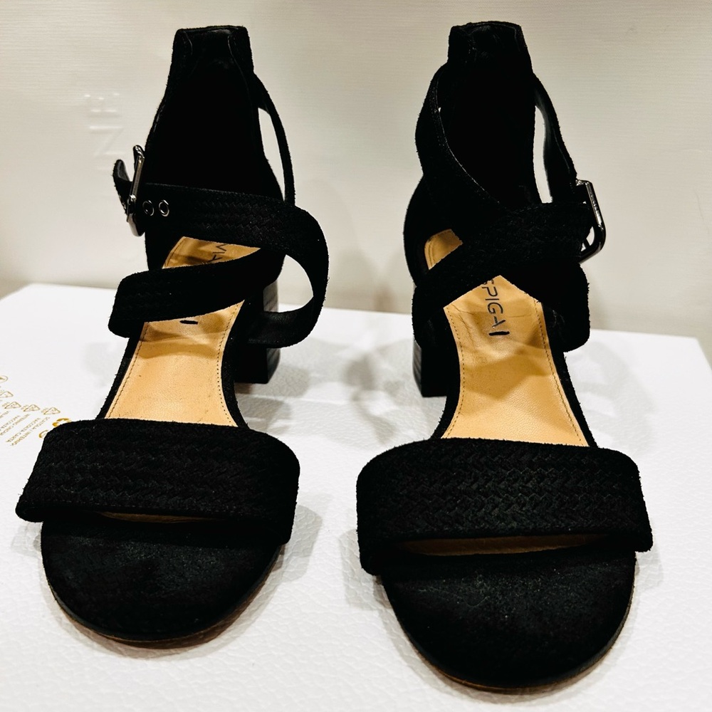Via Spiga Black Strappy Heels